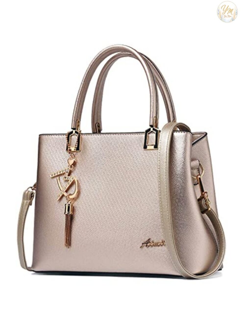 PU Leather Satchel Tote Bag with Removable Shoulder Strap